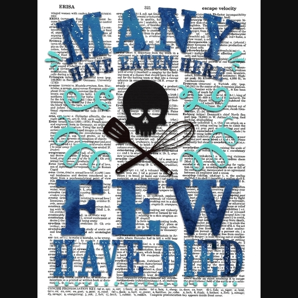 Kitchen Skull Dictionary Art Print Home Decor - Picture 4 of 4